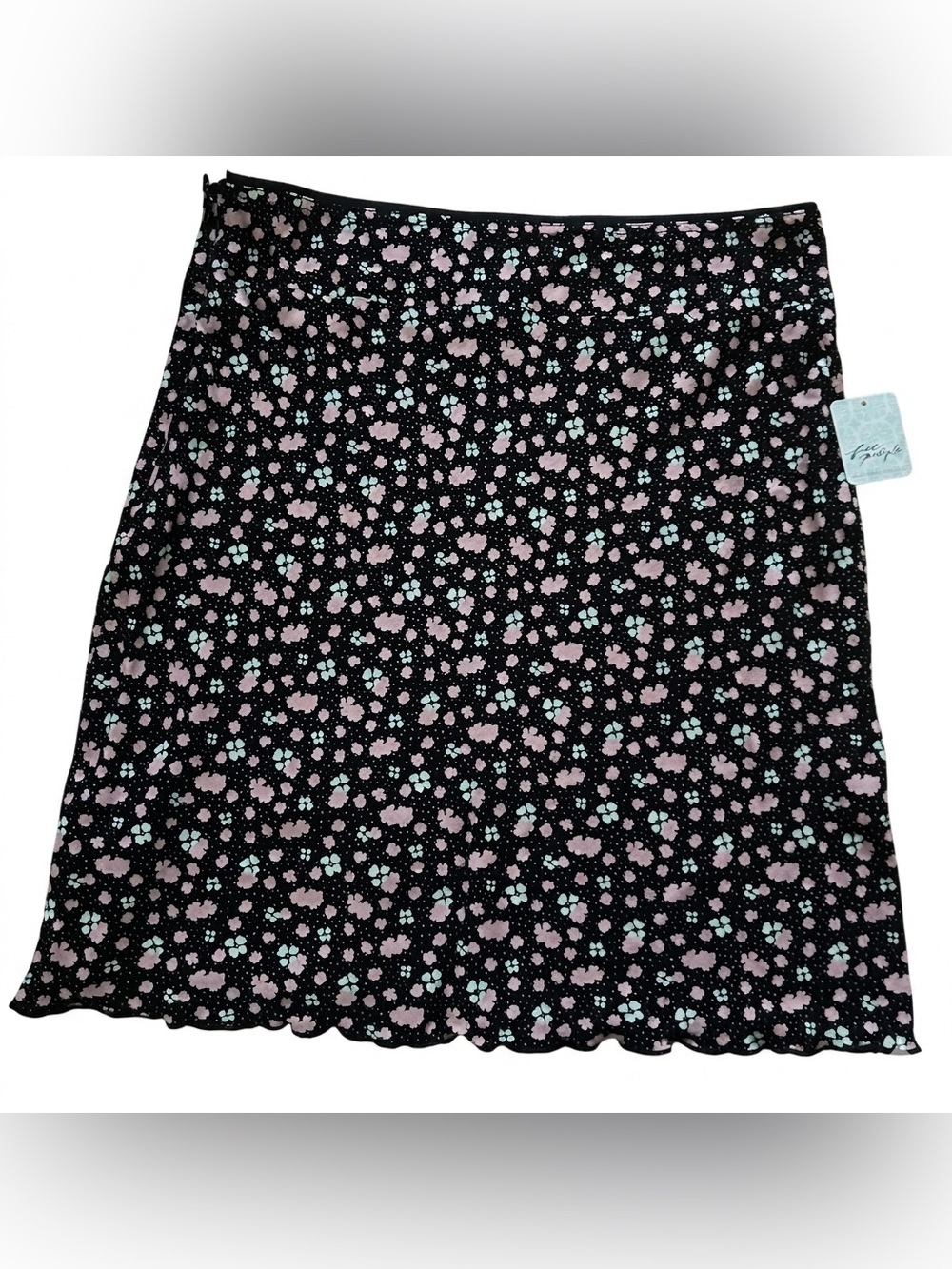 Free People IRL Floral Lettuce Hem Mini Skirt Size 4 NWT